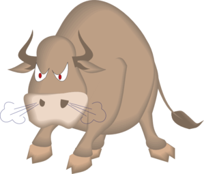 Angry Snorting Bull Clip Art